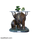 Elephant And Baby Elephant Dining Table  (Without Glass)
