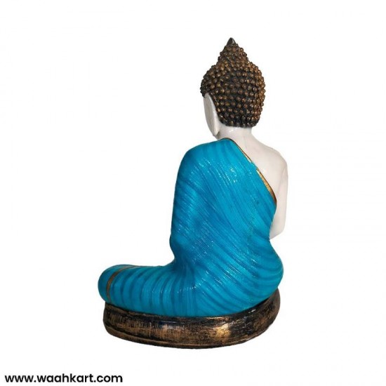 Gautam Buddha Meditating Pose - Blue and White shade