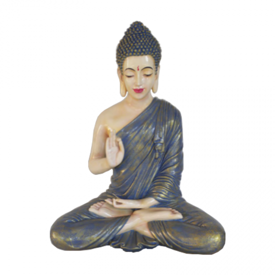 Meditating Gautam Buddha statue - Dark Blue And Golden Shade
