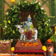 Shree Krishna Playing Flute With Cow Statue