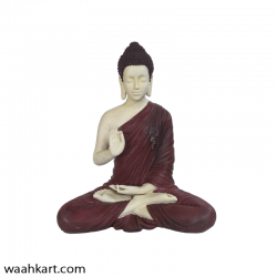 Spiritual Gautam Buddha Sitting Statue- Mehroon Shade