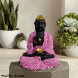 Pink And Black Shaded Buddha Statue