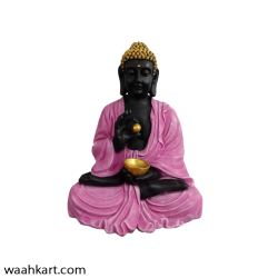 Pink And Black Shaded Buddha Statue