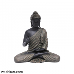 Gautam Buddha Sitting Statue - Black And Golden Shade
