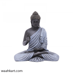 Gautam Buddha Sitting Statue - Gray And Black Shade