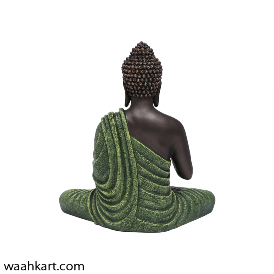 Gautam Buddha Sitting Statue - Green and Bronze Shade