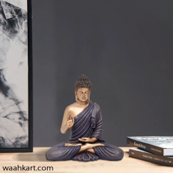 Gautam Buddha Sitting Statue - Purple And Golden Shade