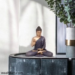 Spiritual Gautam Buddha Sitting Statue - Purple And Golden Shade