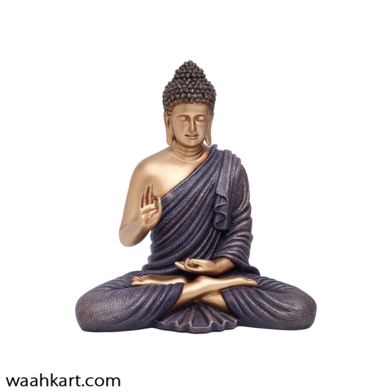 Gautam Buddha Sitting Statue - Purple And Golden Shade