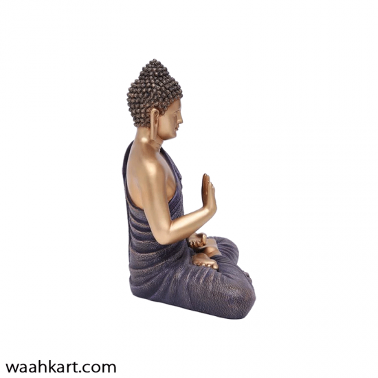 Spiritual Gautam Buddha Sitting Statue - Purple And Golden Shade