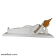 Table Top Sleeping Buddha In White And Golden Shade