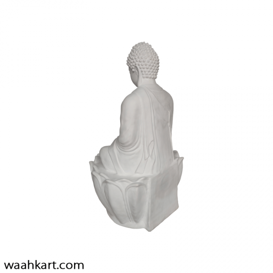 Meditation Buddha On Lotus Fountain In White Colour