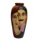 Couple Face Flower Vase In Wooden Color