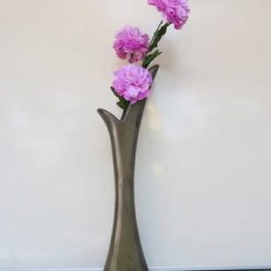 Dark Brown Textured Colored Y Shaped Fancy Flower Vase