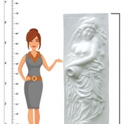 Beautiful Lady Mural In White Color Holding Pot