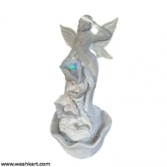 White Angel Fountain With LED Light