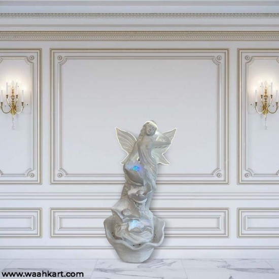 White Angel Fountain With LED Light