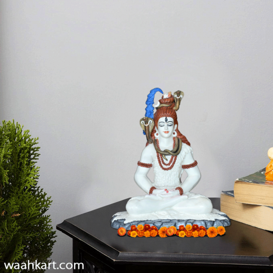 Attractive White Colour Lord Shankar ji Statue