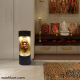 Wooden Look Ganesha Face With Music Light And Fountain Stand
