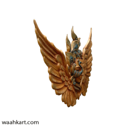 Elegant Wall Mural Face Carved Mask With Wings 