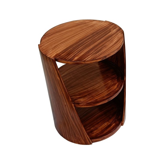Round Brown Side Table