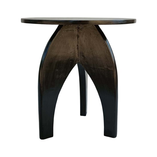 Victorian Side Table With Dark Teak Wood Black Color