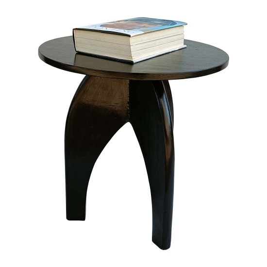 Victorian Side Table With Dark Teak Wood Black Color.
