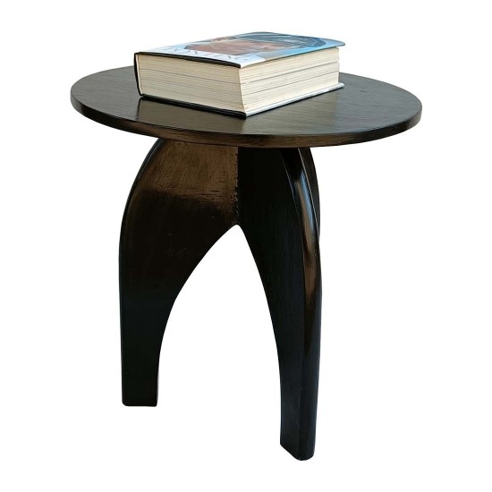 Victorian Side Table With Dark Teak Wood Black Color