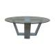 Round Marble Look Modern Center Table