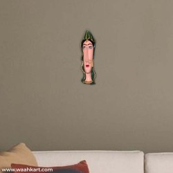Lady Face Wall Hanging Green Odhni