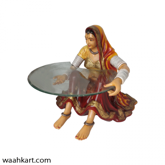 Gorgeous Rajasthani Lady Center Table (Without glass)