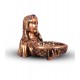 Lady Faced Statue With Small Basket- Golden
