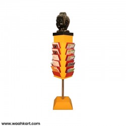 Adjustable Bookshelf With Lord Buddha Face Sculpture