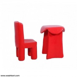 Kids Fiber Red Long Table And Chair Set