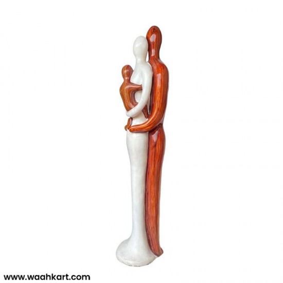 Mother-Father and Child Trio Statue