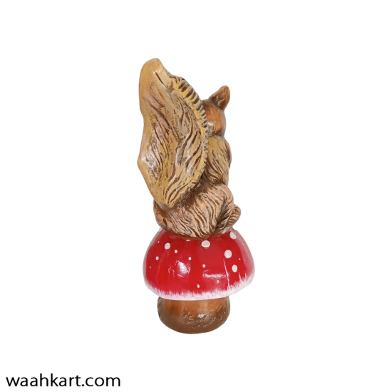 Squirrel With Mushroom Statue