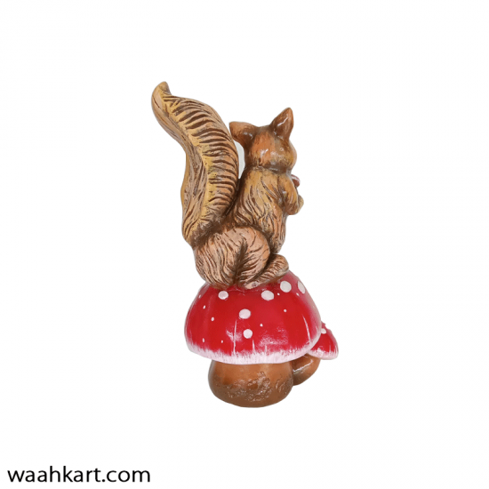 Squirrel With Mushroom Statue