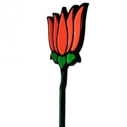 BJP 3D Kamal Logo With Long Handle