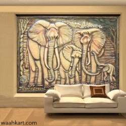 Herd of Elephants Mural