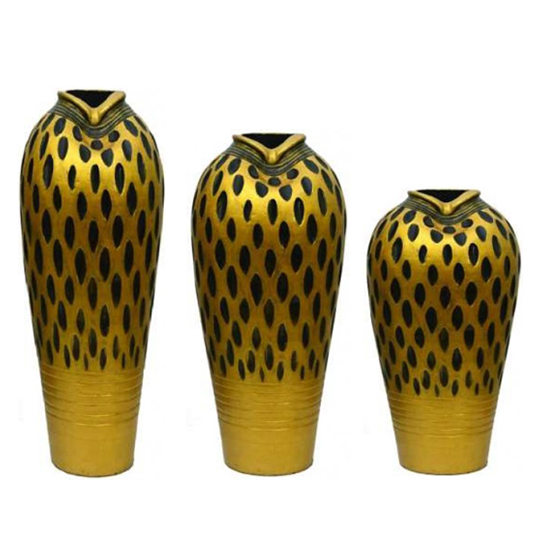 Special Combo Pack Of Spotted Golden Flower Vases