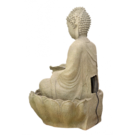 White Buddha Statue With Lotus Base Fountain