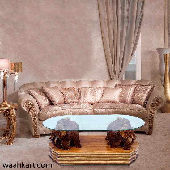 Brown Colour Elephant Center Table (Without Glass)