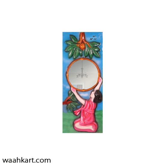 Girl Holding Mirror- A Wall Hanging