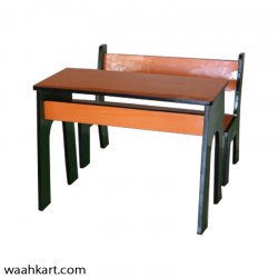 School / College Classroom Double Seated Wooden Desk cum Study Table