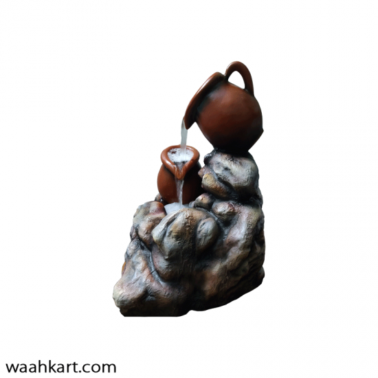 Brown Kettle and Rock Fountain