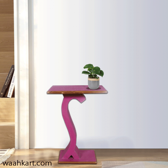Wooden-Pink Colored Top End Table