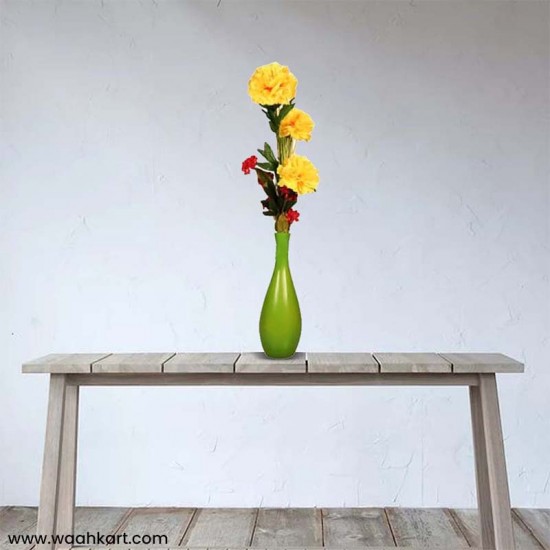 Decorative Plain Flower Vase Green