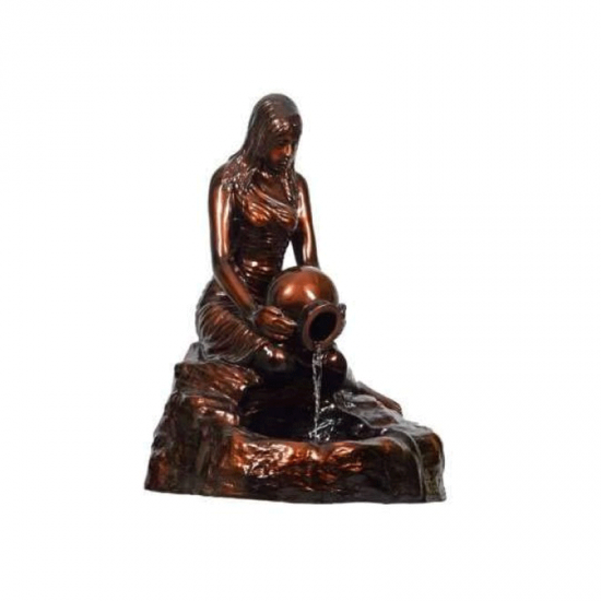 Lady Holding Pot Copper Shade Waterfall