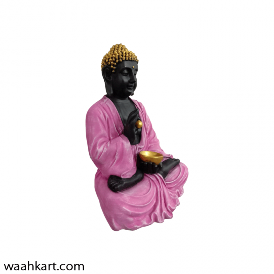 Pink And Black Shaded Buddha Statue