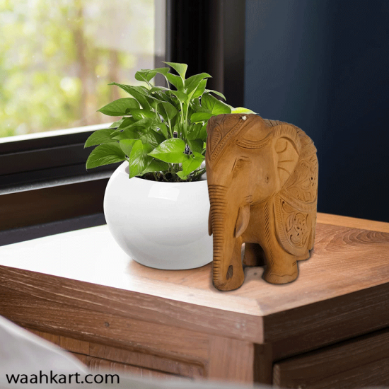 Elephant Showpiece In Wooden Look